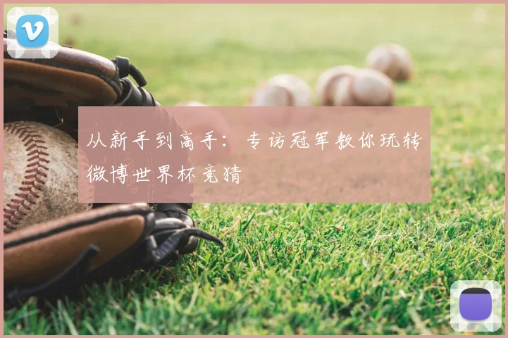 从新手到高手:专访冠军教你玩转微博世界杯竞猜